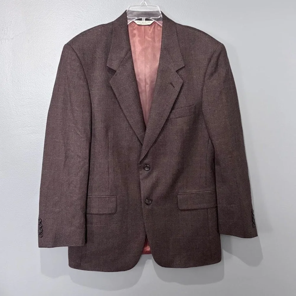 Evan-Picone Blazer Mens 42R Brown Pure Wool Sport Coat Classic Vintage‎ Designer
